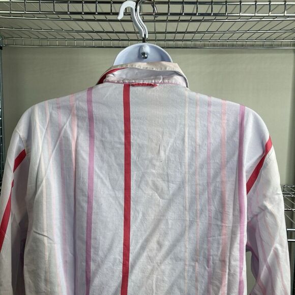 Novila Women's Pink Striped Button‎ Up Blouse Size 38/6 Preppy Old Money - Picture 4 of 13